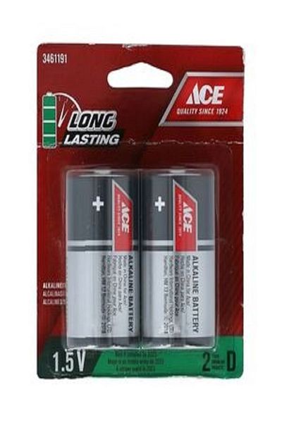 ACE 2-Piece Alkaline Battery Silver/Black
