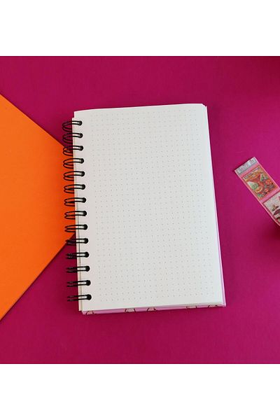 Gift Moda Special Design Spiral 15*21 cm Dot Notebook, Sketchbook, Doodle Book - 2 Sheets with Sticker Gift