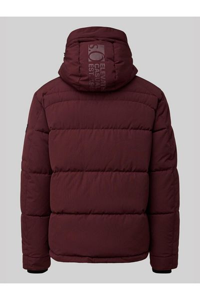 s.Oliver Men's Quilted Jacket With Hood, Regular Fit, R, Burgundy
