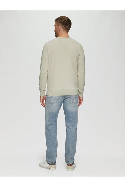 s.Oliver Men's Knitted Sweater With Raglan Sleeves Made Of Cotton, , Cream