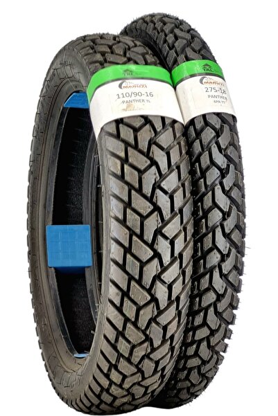 MARUTİ TYRES Set 275-18 Ve 110/90-16 Ön Arka Takım Pantherset Motosiklet Lastiği