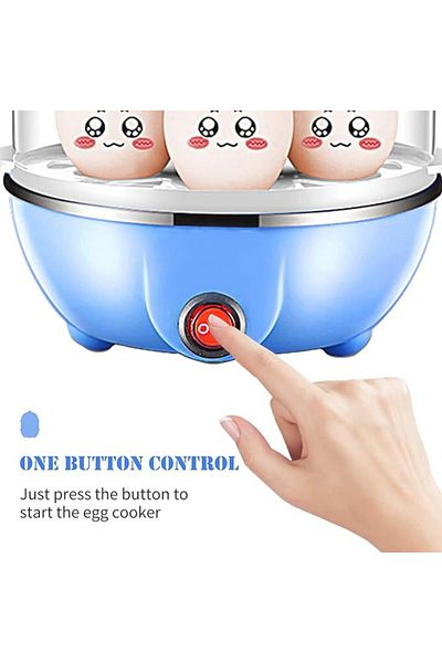 Irishom Double-layer Egg Cooker, Stainless Steel, Blue, 22 X 15 Cm
