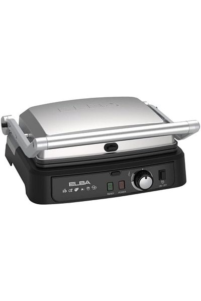 ELBA صانعة الساندويتشات ContactGrill بزاوية 180 درجة - ألواح قابلة للإزالة - مقبض تحكم - مؤشر - تقنية إيطالية