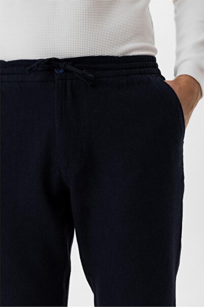 SÜVARİ Lacivert Slim Fit Armürlü Jogger Pantolon