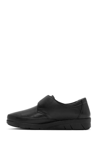 Derimod Black Leather Banded Comfort Women's Shoes - 24wfd 500518