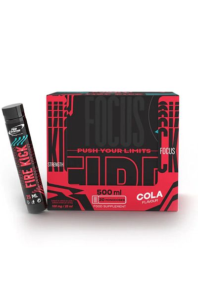 Pro Nutrition Pre-workout Training, Fire Kick Cola 20 Single Doses X 25 ml