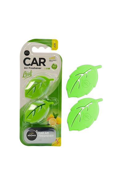 Aroma Car Air Freshener Leaf Lemon Scent - Long Lasting 50 Days, Strong Fragrance, Car Vent Clip