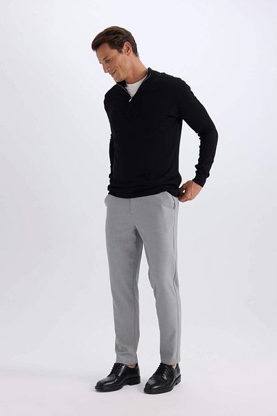 DeFacto B7520 Gray Jogger Straight Leg All-Way Stretch Summer Fabric Trousers