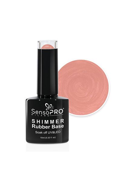 SensoPRO Milano Bază de cauciuc strălucitor SensoPRO Milano - #10 Irresistible Nude Shimmer Red, 10ml