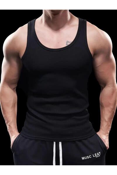 MODY Erkek Penye Askılı 2'li Siyah Atlet