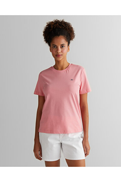 Gant Kadın Pembe Regular Fit Bisiklet Yaka T-Shirt