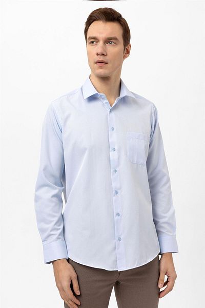 SÜVARİ Πουκάμισο με κλασικό γιακά Ice Blue Regular Dobby