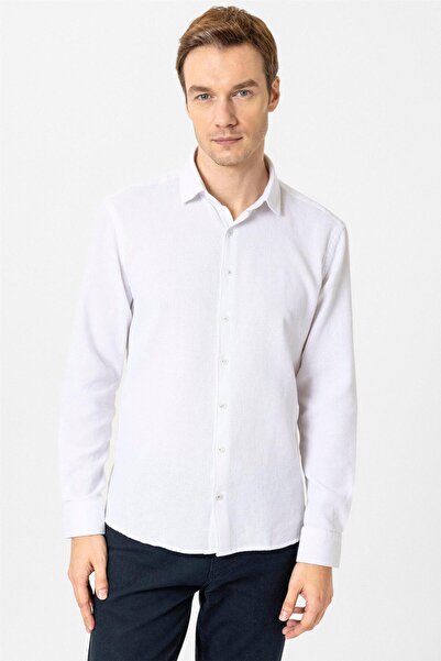 SÜVARİ Köşeli Manşet Slimfit Desenli Gömlek