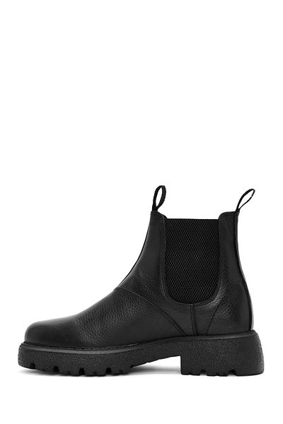 Derimod Men's Black Leather Chelsea Boots 24Wfd6820Ft