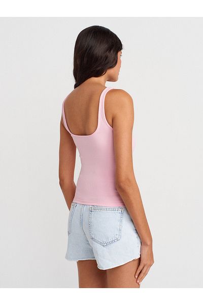 Dilvin 21057 Strappy Tank Top-Dust Pink