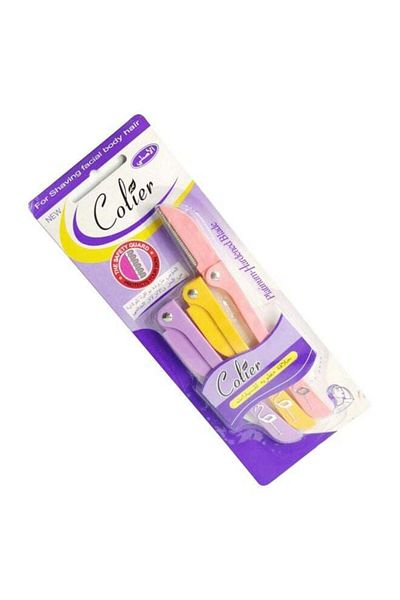 colier Collier Face Hair Shaving Set of 3 Pieces - Pink/Purple/Yellow