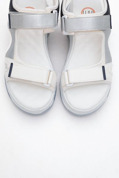 LuviShoes 4740 Sandale de damă cu bandă alb bleumarin