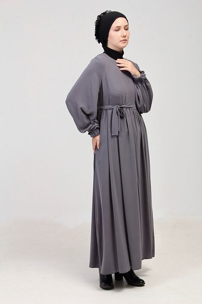 Altobeh Σετ Abaya - Σετ 3 τεμαχίων - Σετ με βολάν με ζώνη, σεντόνι και πέπλο