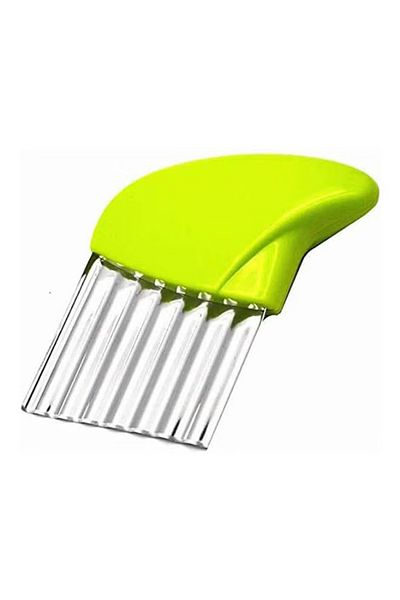 rexa Potato Chip Dough Vegetable Fruit Crinkle Wavy Cutter Blade Knife Tool Green 10.7 X 7.7cm