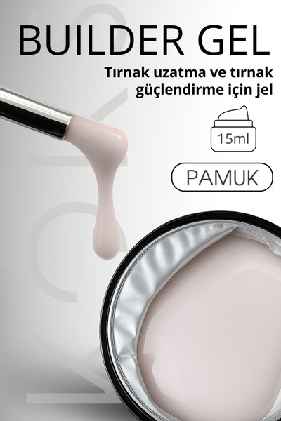 KOKS Builder Jel Gel Pamuk 15 Ml– Tüm Türlerde Tırnak Uzatma Için Uygun Çok A...