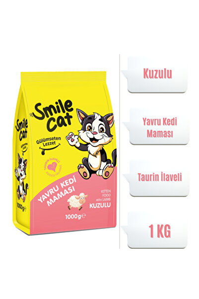 SMILE SMİLE CAT YAVRU KEDİ MAMASI KUZULU 1 KG.