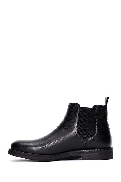 Derimod Men's Black Leather Casual Chelsea Boots 24Wfd6402Ft