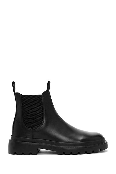 Derimod Black Leather Men's Chelsea Boots - Casual, 24WFD 680718