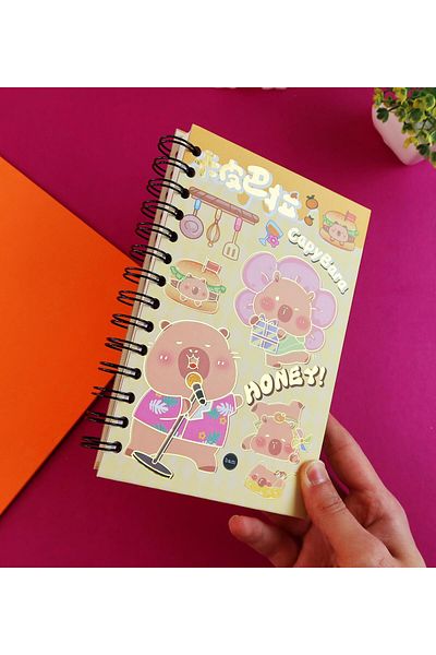 Gift Moda Special Design Spiral 15*21 cm Dot Notebook, Sketchbook, Doodle Book - 2 Sheets with Sticker Gift