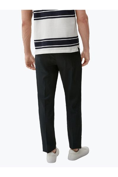 s.Oliver Men's Slim Fit Linen And Polyester Blend Suit Trousers, Black