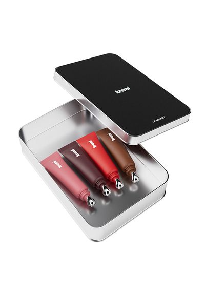 Kremi Lip Balm Set 4 Metal Box I Red I Coffee I Nude I Burgundy I Moisturizer I Lip Gloss