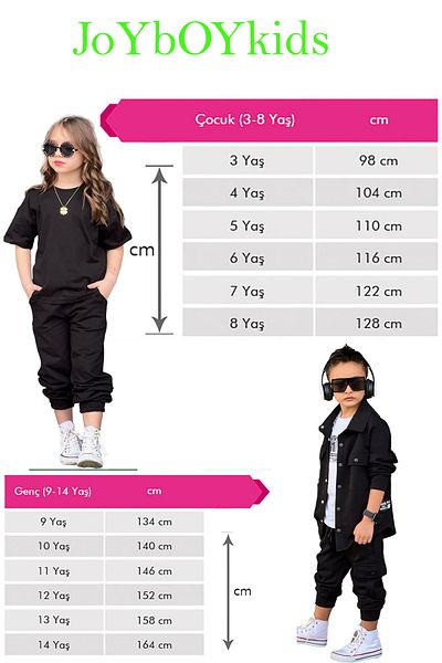 JOYBOY KİDS Pantaloni scurți cu mânecă scurtă cu aspect de in pentru băiat, combinație de 3 piese, cămașă solidă