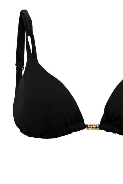 AQUAVİVA Aquaviva Women's Black Izabella Triangle Bikini Set with Gold Accessories