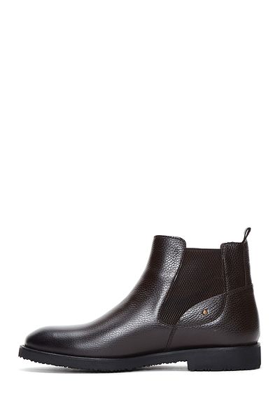 Derimod Men's Brown Leather Casual Chelsea Boots 24Wfd6401Ft