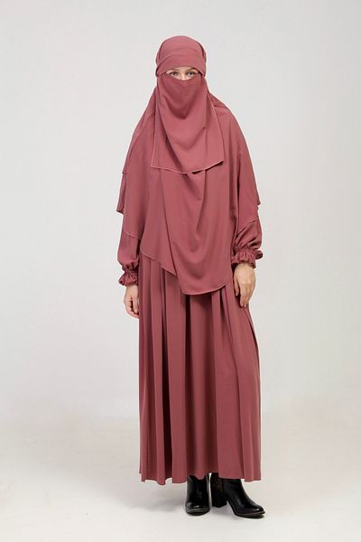 Altobeh Σετ Abaya - Σετ 3 τεμαχίων - Σετ με βολάν με ζώνη, σεντόνι και πέπλο