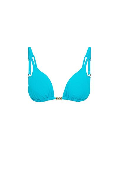 AQUAVİVA Women's Blue Izabella Triangle Bikini Set with Gold Accessories