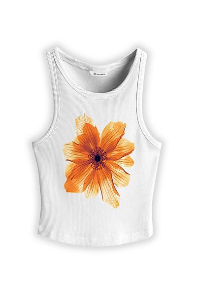Trendiz Women's Ranunculus Strappy Tank Top White 9013