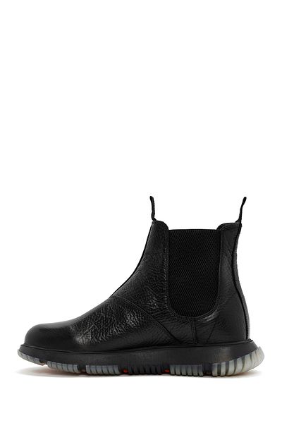 Derimod Men's Black Leather Casual Chelsea Boots 24Wfd6802Ft