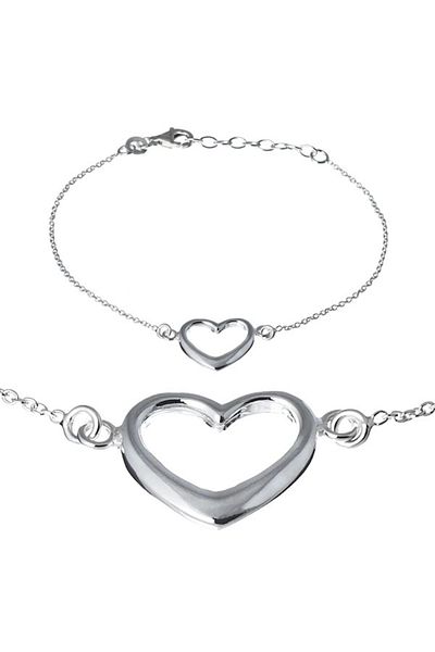 Sterling Silver Brățară argint - inimă lată pe lănțișor