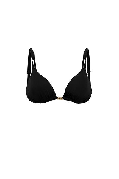 AQUAVİVA Women's Black Izabella Triangle Bikini Set with Gold Accessories