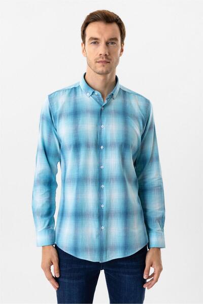 SÜVARİ Сорочка з кутовими манжетами Slimfit з візерунком