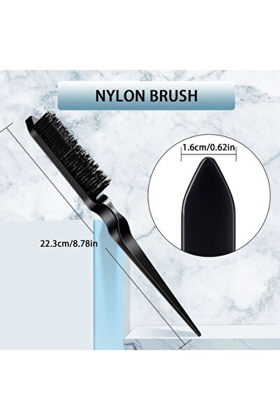 Care And Smile Comb 3 Pcs Slick Back Hair Brush Set Bristle Hair Brush Edge Control Brush Teasing Co