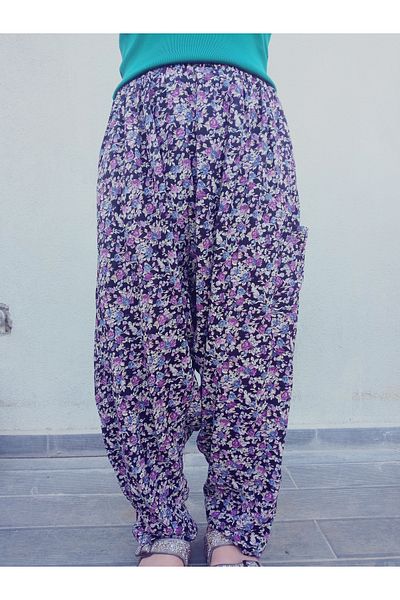 hoaryage Viscose Print Fabric Floral Print Baggy with Pockets 100% Cotton