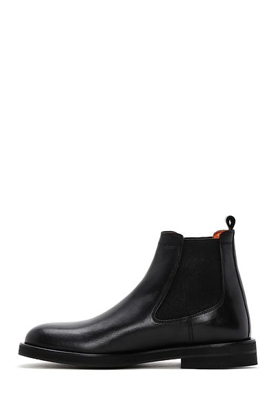 Derimod Men's Black Leather Casual Chelsea Boots 24Wfd 620518