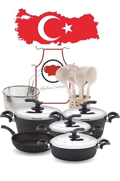 Cady One 18-piece Granite Non-stick Cookware Set With Stainless Steel Lid 109-5002-03-02