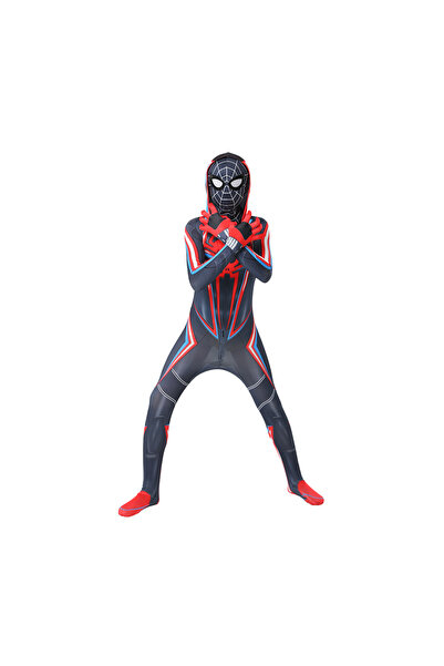 EvrikaUnity Costum Ultimate Miles Morales pentru copii, Spider-man, Multiverse, 4-5 ani, 120 cm, Multicolor