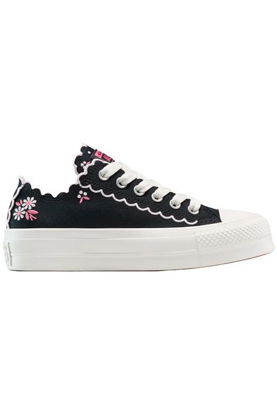 converse Tenisky Converse Chuck Taylor All Star Lift Platform Embroidered Flowers, Černé, Unisex