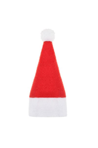 Springos Set of Mini Santa Hats for Bottles or Cutlery, 10 Pieces, Fabric, 13 X 6.5 Cm, ​​Red / White