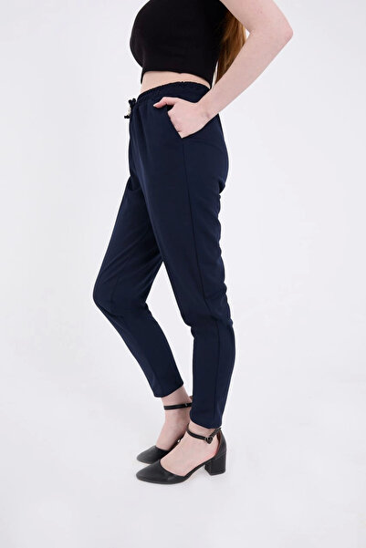 velmorafashion Velmora Full Fit Basic Sweatpants - Navy Blue -