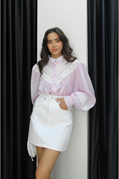 Havoş Lilac Lace Detailed Shirt