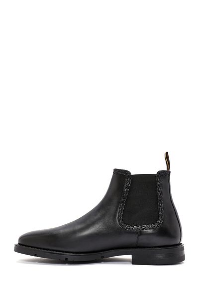 Derimod Men's Black Leather Chelsea Boots 24Wfd 730118